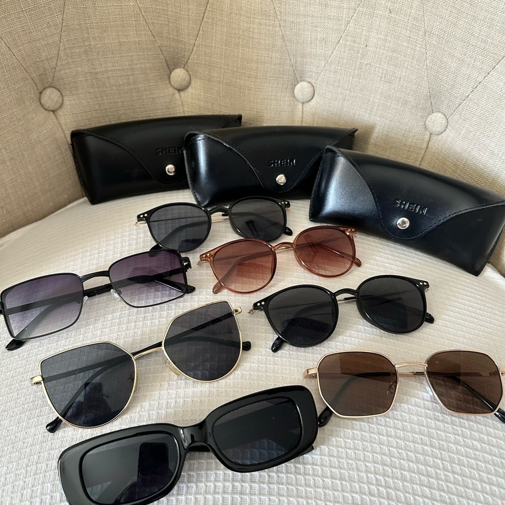 SHEIN Women's Sunglasses Collection - Black, Brown, Gold